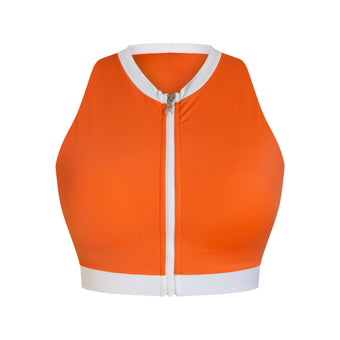 Celine Cropped Short Sleeve Rashguard - Tangerine