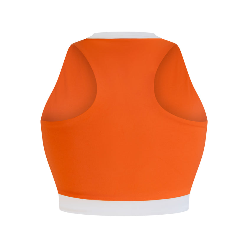 Celine Cropped Short Sleeve Rashguard - Tangerine