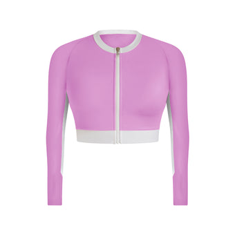 Milena Long Sleeve Cropped Rashguard - Candy