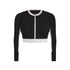 Milena Long Sleeve Cropped Rashguard - Black